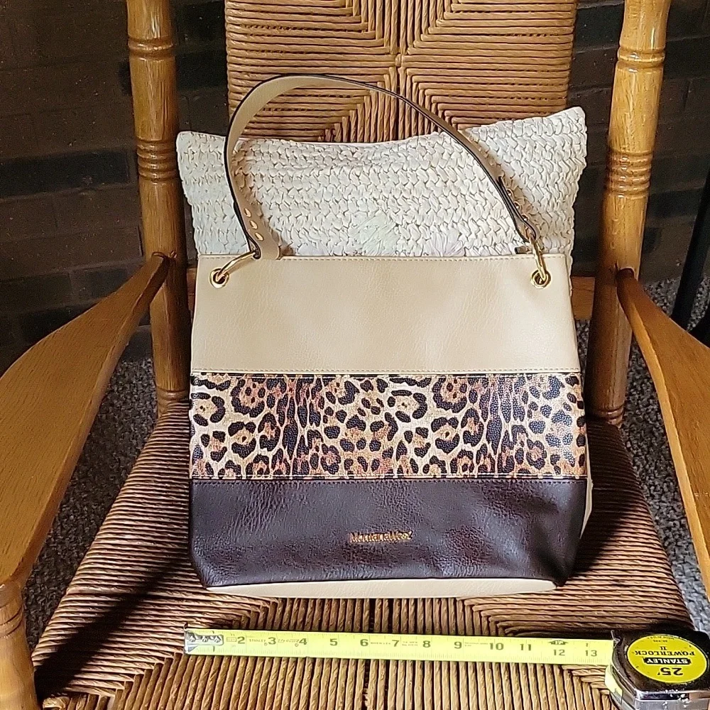NWOT, Montana West animal print/color block shoulder bag
